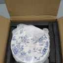 Honeydak 6 Pcs 6 Inch Blue Floral Flower Ceramic Plates Blue and White Porcelain Salad Serving Plate Vintage Dinner Appetizer Dessert Dishes Tableware for Wedding Birthday Tea Party Table Supplies