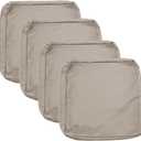 Sqodok Patio Cushion Cover 25x25 inch, Waterproof Outdoor Cushion Covers Replacement for Outdoor Furniture, Large Cushions Slipcover Set of 4 Sectional Cushions Cover for Sofa Couch Chair, Tan