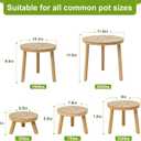 Delma Wood Plant Stands Indoor, 5-Pack Single Plant Stand for 6-12 Inch Pots, Mid-Century Modern Plant Stool, Tall Plant Stand for Large Plants for Living Room, Balcony, Office (Light Brown, 5-Pack)