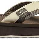Cobian Mens Roca Rise Synthetic Leather Strap Flip-Flop Sandals (Brown)