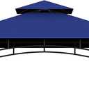 Grill Gazebo Replacement Top, 5 * 8 Outdoor BBQ Top Cover, Double Layer BBQ Gazebo Top Canopy for Model #L-GG001PST-F (Blue)
