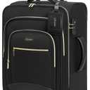 Suitcase 22x14x9 Airline Approved,20 inch Lightweight Waterproof Suitcases with 360° silent swivel wheels, TSA Lock and Compartment, Large Capacity travel Suitcase Black