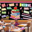 3 x Motivational Bulletin Board Decoration Set Classroom Affirmation Station Bulletin Board in This School Classroom Cutouts for Back to School Elementary Home Wall Door Supplies