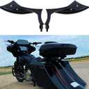 8mm 10mm Black Motorcycle Rearview Side Mirrors Blade Compatible with Harley Sportster Custom Iron 883 Road King Street Softail Electra Glide, Small