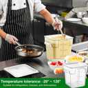 FoldTier 2 Pieces Square Food Storage Containers Polycarbonate Clear food Container with Lid Commercial Storage with Graduations for Commercial Kitchen Dough Marinating Meat(White,4 Qt)