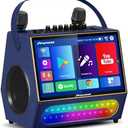 PRONEXT Karaoke Machine with Lyrics Display Screen for Adults, Bluetooth Speaker with 2 Rechargeable UHF Mics, 14" Tablet, 800W Peak Power, DJ Lights, Portable Karaoke System for Party(Stand Included)