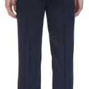 Soojun Men's Classic Fit Flex Waist Flat Front Dress Pant (Blue)