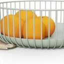 Wire Fruit Bowls-Stylish Metal Wire Fruit Basket for Kitchens-Decorative Fruit and Veg Storage Holder-Ideal Kitchen Accessories for Modern Decor-Light Green, 1 Unit, H4xL11xW11in - Heavy weight