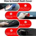 Pigenius Dash Cover for Ford F-250 F-350 F-450 F-550 2023-2026, Custom Fit Non Slip Dashboard Mat for Models with HUD with Center Speaker with 2 Glove Boxes, Polyester Dashboard Cover Black