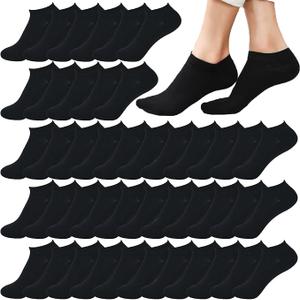 Low Cut Ankle Socks for Women No Show Casual Breathable Athletic Socks Bulk for Sport,  20 Pairs Black