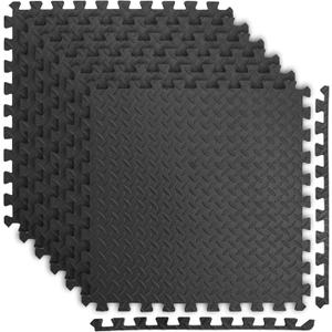 Art3d Eva Puzzle Exercise Mats, 1/2 Thick Foam Interlocking Tiles for Gyms, Flooring, Workout, Gym Equipments, Pack of 6 (24 Sq.ft, Black)