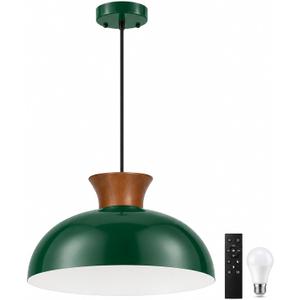 14-Inch Green Pendant Light for Kitchen Island with Remote Dimming