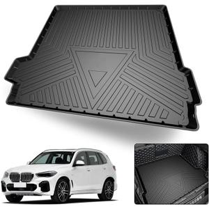 Cargo Liner for 2021 2022 2023 2024 2025 X5 - Black TPE All Weather Heavy Duty Waterproof Rear Cargo Tray Trunk Floor Mat Protector Compatible with 2019-2025 BMW X5