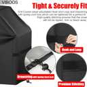 Grill Cover, 58 inch BBQ Gas Grill Cover for Outdoor Grill, Waterproof, Anti-UV, Rip-Proof, Fade Resistant Material, Barbecue Cover with Hook-and-Loop Straps & Adjustable Hem Drawstring, Black