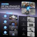 Karaoke Machine with 2 Wireless Microphones,Upgraded 6.5"Woofer & 2"TweeterPortable Bluetooth 5.3 Karaoke Speaker, PA System with Bass/Treble/Echo Adjustment, Supports USB/AUX/TF/TWS for Home Party (80W-55-Wood)