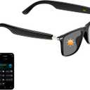 AI Smart Glasses for Men & Women, Supports 160+ languages Real-Time Translation, No Subscription, Open-Ear Speakers, Color-Change Lenses, Smart Audio Bluetooth Glasses for Indoor & Outdoor Use (Black)