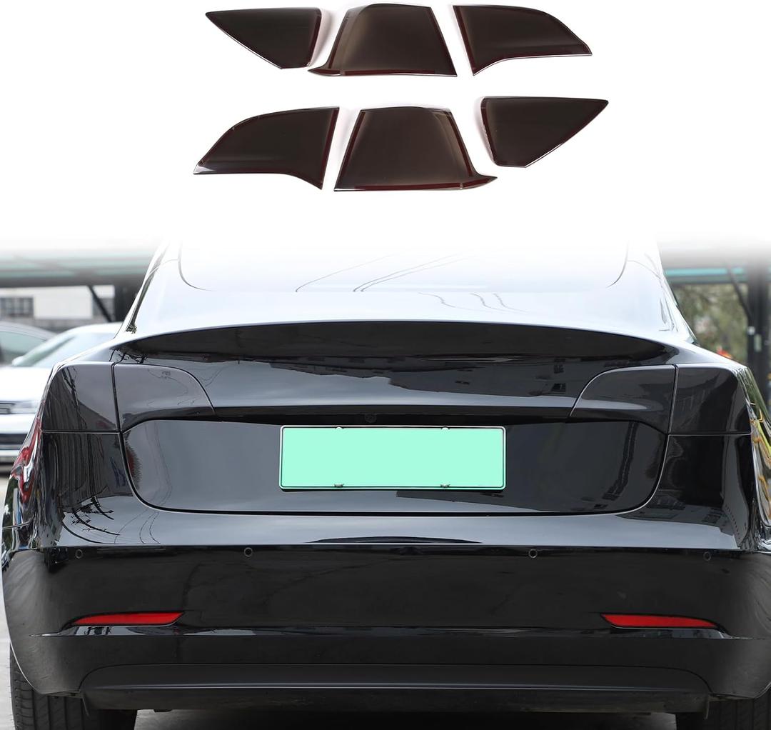 Car Rear Tail Light Cover Tail Lamp Shell Shade Compatible with Tesla Model 3 Model Y 2016-2022 Smoked Taillight Shell Trim Cover Tail Light Lamp Cover Guard Trim Frame Protect Decorative Accessories