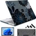 Case for 13.5" Microsoft Surface Laptop 5/4/3 with Metal Palm Rest ONLY 2019-2022 Release Models:1868/1951, Plastic Hard Shell Case with Keyboard Cover & Screen Protector, Flower Dahlia