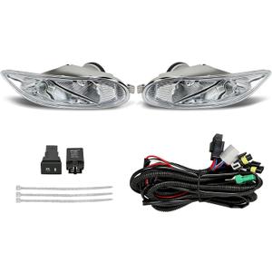 munirater Clear Lens Bumper Driving Fog Lights+wiring Kit+switch Replacement for Corolla 2005-2008/Camry 2002-2004/Solara 2002-2003