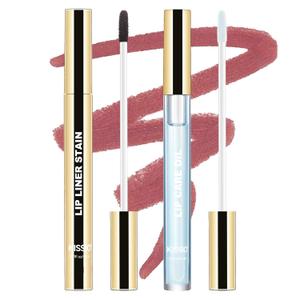 KISSIO Peel Off Lip Stain & Nourishing Lip Oil Set - Transfer Proof, All-Day Wear Tint with Hydrating Care - Complete Lip Kit for a Natural Matte to Glossy Finish,0.21 fl oz
