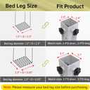 4 Pack Carbon Steel Dorm Bed Risers - 2.4" Diameter, Adjust Height 3.2", 5.1" (Fit for Bed Leg 1.5-2.3")