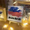 4 x American Patriotic Decorations, Patriotic Decor for Home Office Bedroom Desk, July 4th Independence Day Veterans Day Memorial Day Decorations for Home Table, Gifts for Veterans Army, We Are Not Ok