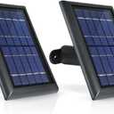 Wasserstein Solar Panel Compatible with Ring Spotlight Cam/Plus/Pro Battery, Stick Up Cam/Pro & Outdoor Cam Plus Battery - Continuous Power for Ring Surveillance Camera (2-Pack, Black)