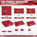 14PCS Outdoor Patio Furniture Cushion Covers, Waterproof & Sun-Resistant Zippered,Fit for Patio Furniture Sectional Sofas and Wicker Rocking Chairs,3 Sizes,Red. Covers Only