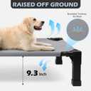 Heeyoo Elevated Dog Bed with Canopy, Outdoor Dog Bed Cot with Removable Shade Tent, Portable Raised Pet Cot Cooling Bed for Dogs and Cats, Grey, 51" x 36"