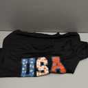 Women's Patriotic USA Floral Print Short Sleeve T-Shirt Black, Large