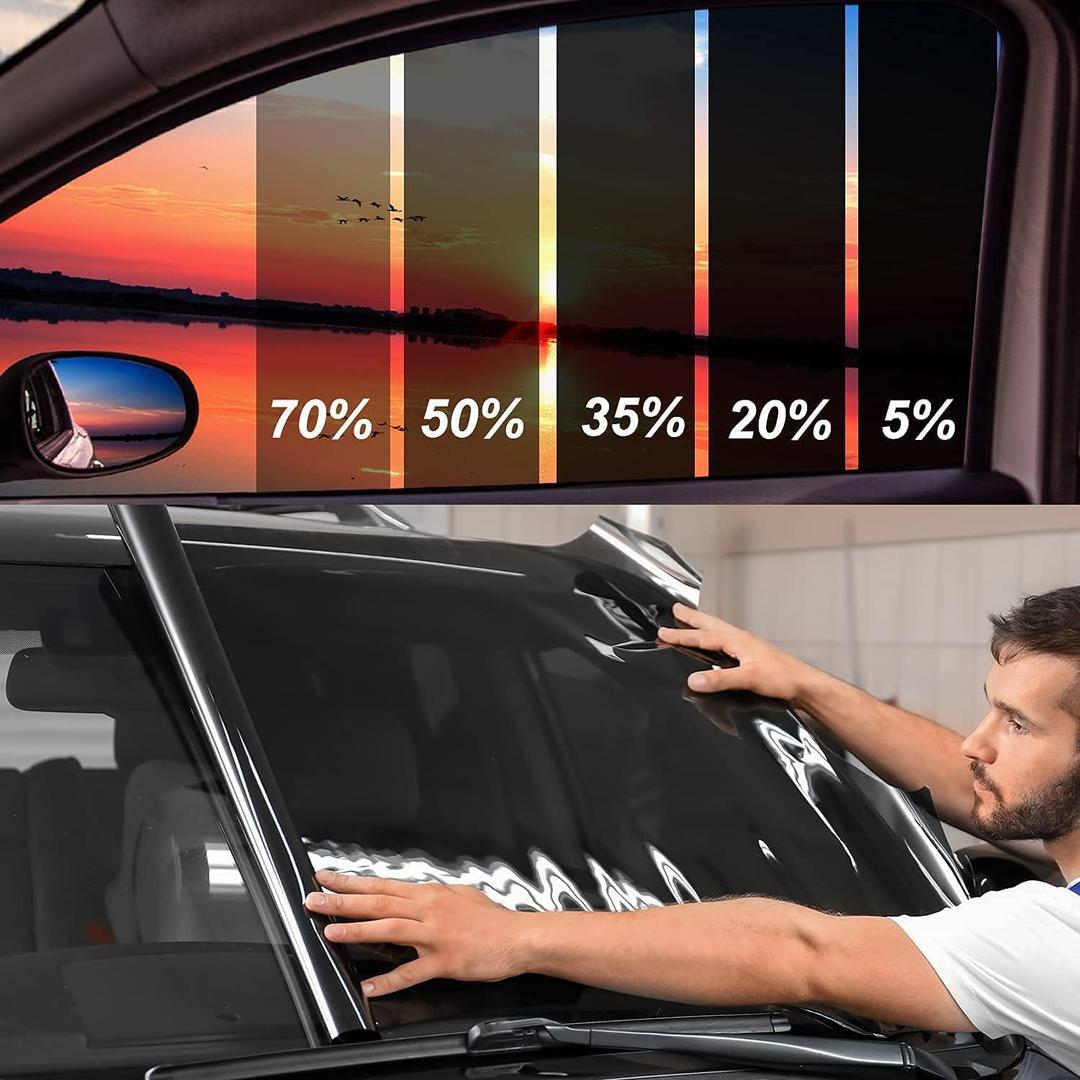 Window Tint Film for Cars, Car Privacy Window Tint Film, Car Shade Front Windshield, Heat & UV Block and Scratch Resistant, Blackout Window Film Auto Car Windshield Sun Shade Roll (24in x 15ft, 20%vlt)