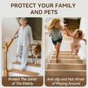4PC Stair Treads Non-Slip Washable Peel and Stick Stair Treads for Wooden Steps Indoor Reusable Stair Carpet Treads Adhesive Stair-Runner Rugs for Kids and Dogs Elder8"x30" Brown