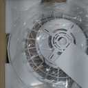 Low Profile Ceiling Fans with Lights, 24" Caged Modern Flush Mount Ceiling Fan with LED Light, Housing Finish White, RGB Back Light