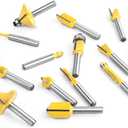 Router Bits Set of 15 Pieces 1/4 Inch Woodwork Tools for Beginners