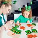 Cinrobiye 24 Set St. Patricks Day Picture Frame Craft Kits,St. Patrick's Craft Ornaments Photo Props Decoration for Toddler Classroom Activities Lucky Shamrock Clover Irish Party Favor Supplies (Face)