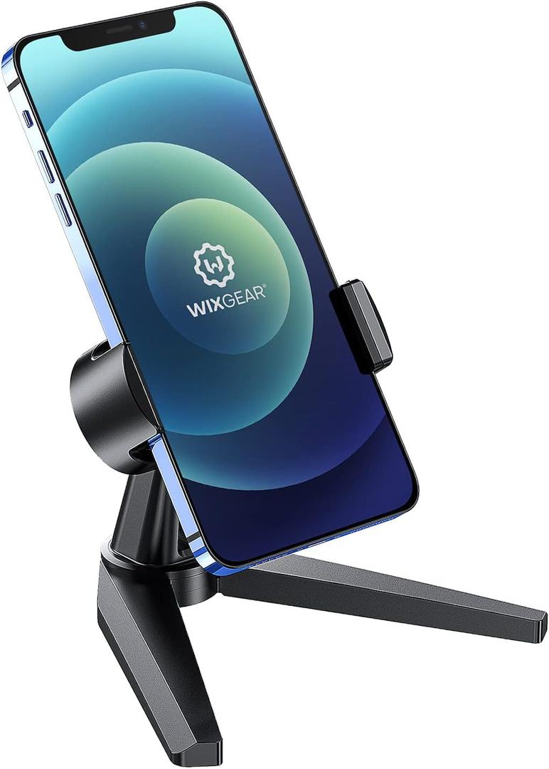 WixGear Phone Holder for Desk, Premium Adjustable Phone Stand for Desk, Home Office Accessories, Desktop Phone Holder Mount for iPhone and All Smartphones