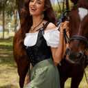 Scarlet Darkness Corset Tops for Women Renaissance Underbust Corset Boned Lace Up Corsets (Black, US 8)