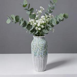 Rustic Farmhouse Vase Ceramic, 9.8″ Large Farmhouse Decorative Vase, Flower Vase Decor for Kitchen Table Centerpiece Entryway Bathroom Shelf