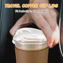 100 Count 90mm/3.5inch Strawless Sipper Lids, Clear PET Lids for Plastic Cup Disposable Cover for Cold Brew, coffee, beer, cocktail, wine or Beverage Cups