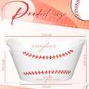 Teenyyou 6 Pcs White Baseball Plastic Ice Bucket Drink Cooler Bulk 4.5l Oval Storage Basket Tub with Handles for Summer Sport Birthday Party Decoration Supplies