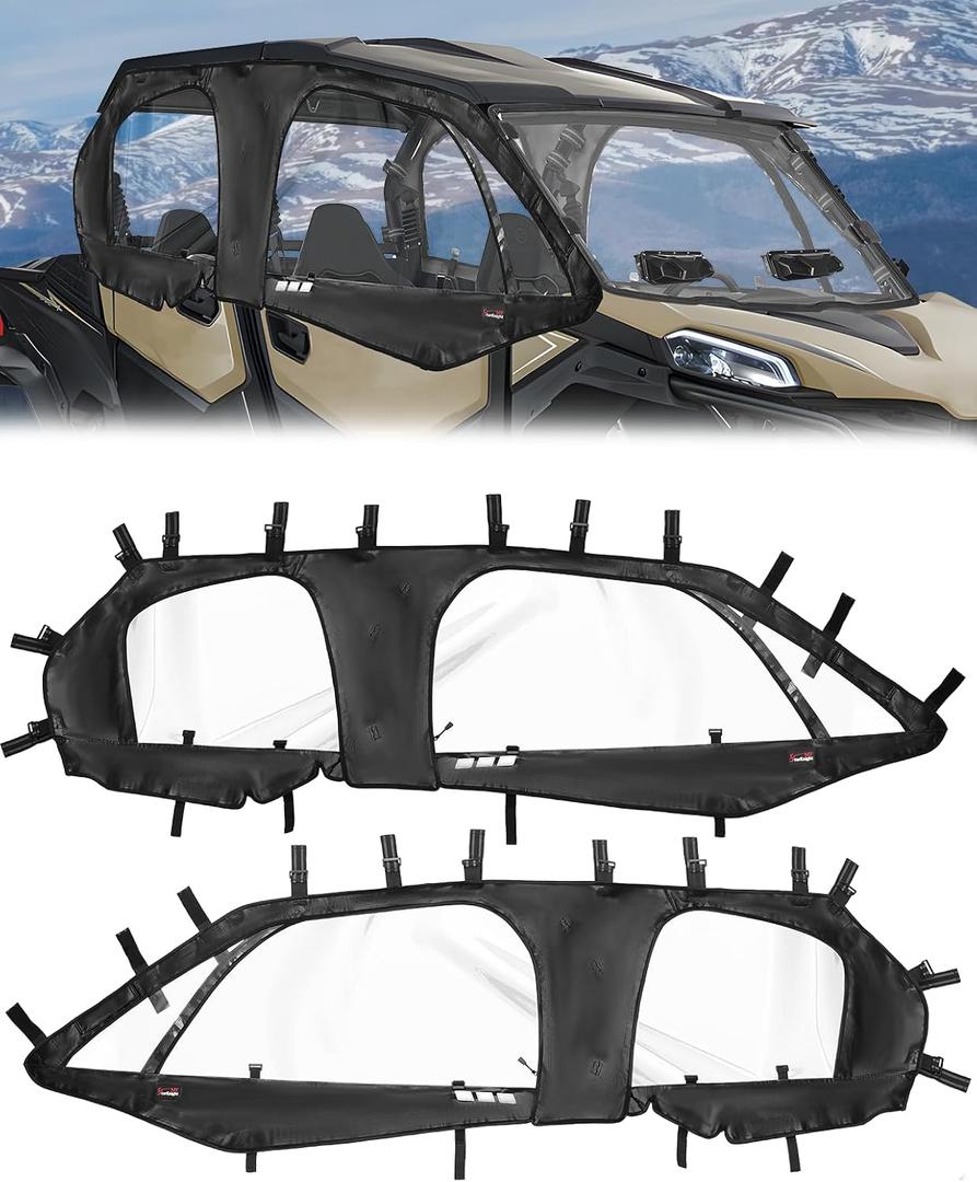 StarknightMT ZForce 950 Sport 4 Soft Upper Doors PVC Roll up Smooth Zipper