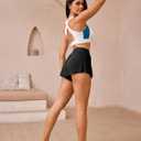 Women's Athletic Shorts High Waisted Running Shorts Sporty Short Gym Elastic Workout Shorts (Black)