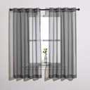 NICETOWN Transparent Sheer Curtains Panels - Voile Window Curtain Drapes with Grommet for Bedroom & Kitchen & Dining Room (54" W x 63" L, Dark Grey, 2 Panels)