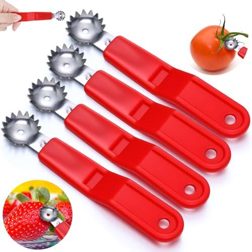 LemonRoad 2 Pcs Tomato Corer Tool Strawberry Huller Stem Remover Stainless Steel Tomato Strawberry Top Remover Practical Kitchen Corer Tool Fruit and Vegetable Baller Dessert Preparation Salad Making