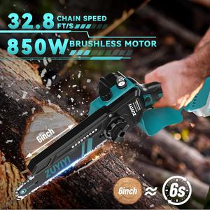 Mini Chainsaw 6 Inch Cordless for Makita 18V Battery, Brushless Handheld Small Chain Saw with Auto Oiler, Electric Chainsaw for Garden Courtyard Tree Branch Wood Cutting (Battery NOT Included)