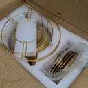 20 Pieces European Ceramic Tea Set for Adults With Metal Holder and Flower Painting (Large Cream Version)