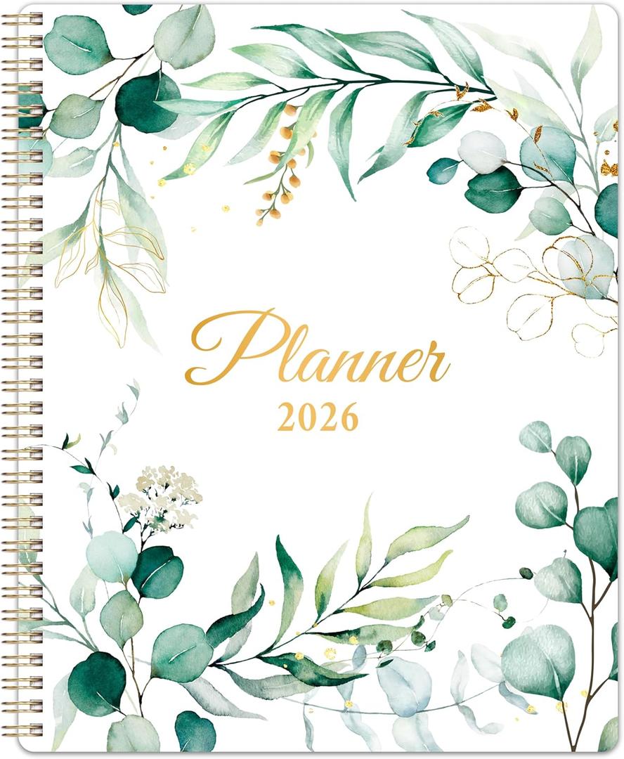 2026 Planner - 9" x 11", 2026 Planner Weekly and Monthly, from JAN. 2026 to DEC. 2026, Calendar Planner 2026 with Tab, Twin-Wire Binding, Inner Pocket