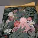 Artificial Wedding Arch Flowers Kit(Pack of 4),2Pcs Artificial Flower Arch Decor, 2Pcs Chiffon Fabric Drapes, Ceremony Decoration, Floral Outdoor Party Decor (Dusty Rose & Champagne)