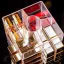 Sooyee 360 Degree Spinning Lipstick Organizer Holder 53 Spaces, Acrylic Cosmetic Display Cases for Lipstick, Brushes, Bottles, and More, Clear