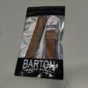 BARTON WATCH BANDS- Black Leather and Rubber Hybrid - Choose Color & Size - Compatible with All Apple Watches (Ultra, SE, 8, 7, 6, 5, 4, 3, 2, 1) - 38mm, 40mm, 41mm, 42mm, 44mm, 45mm, 49mm (Walnut Brown Leather (Stainless Steel Buckle))